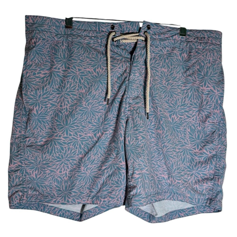 Faherty Classic Board Shorts 7" Inseam Nightfall Blue‎ Pink Swim Trunks Men’s 33
